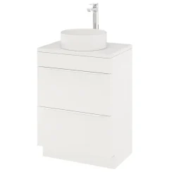 Meuble sous vasque à poser blanc mat l.60 x H.82 x P.45 cm, GoodHome Imandra