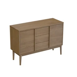 Meuble sous vasque à poser placage chêne H.82 x P.45 x l.120 cm Kabayan