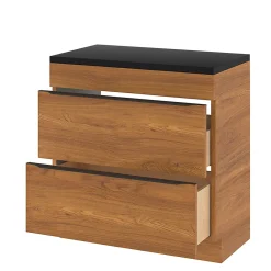 Meuble sous vasque à poser effet noyer l.80 x H.82 x P.45 cm, GoodHome Imandra