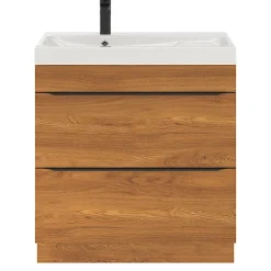 Meuble sous vasque à poser effet noyer l.80 x H.82 x P.45 cm, GoodHome Imandra