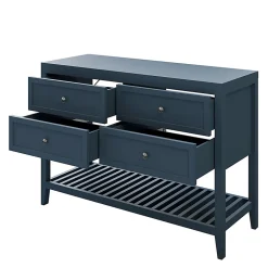 Meuble sous vasque à poser 4 tiroirs 1 niche bleu mat l.120 cm Perma + plan de toilette, GoodHome