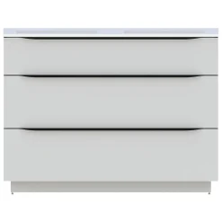 Meuble sous vasque à poser blanc mat l.120 x H.88 x P.50 cm, Pamili