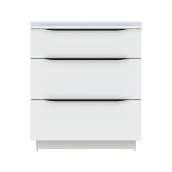 Meuble sous vasque à poser blanc brillant l.80 x H.88 x P.50 cm, Pamili