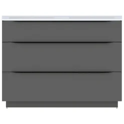 Meuble sous vasque à poser gris anthracite l.120 x H.88 x P.50 cm, Pamili