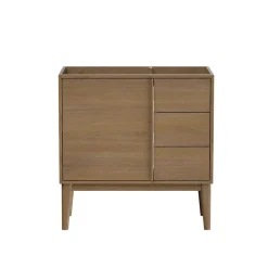 Meuble sous vasque à poser placage chêne H.82 x P.45 x l.80 cm Kabayan