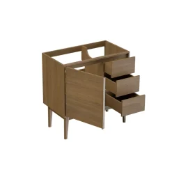 Meuble sous vasque à poser placage chêne H.82 x P.45 x l.80 cm Kabayan