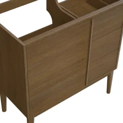 Meuble sous vasque à poser placage chêne H.82 x P.45 x l.80 cm Kabayan