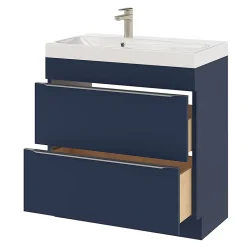 Meuble sous vasque à poser bleu nuit mat l.80 x H.82 x P.45 cm, GoodHome Imandra