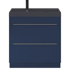 Meuble sous vasque à poser bleu nuit mat l.80 x H.82 x P.45 cm, GoodHome Imandra