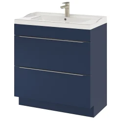 Meuble sous vasque à poser bleu nuit mat l.80 x H.82 x P.45 cm, GoodHome Imandra