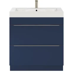 Meuble sous vasque à poser bleu nuit mat l.80 x H.82 x P.45 cm, GoodHome Imandra