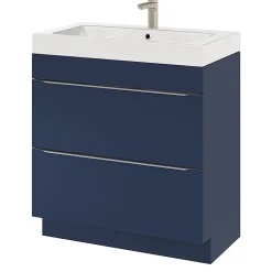 Meuble sous vasque à poser bleu nuit mat l.80 x H.82 x P.45 cm, GoodHome Imandra