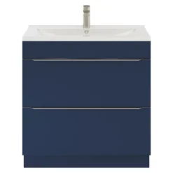Meuble sous vasque à poser bleu nuit mat l.80 x H.82 x P.45 cm, GoodHome Imandra