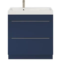 Meuble sous vasque à poser bleu nuit mat l.80 x H.82 x P.45 cm, GoodHome Imandra