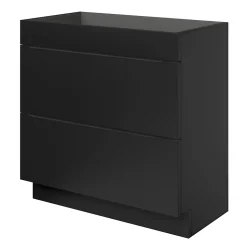 Meuble sous vasque à poser noir mat l.80 x H.82 x P.45 cm, GoodHome Imandra