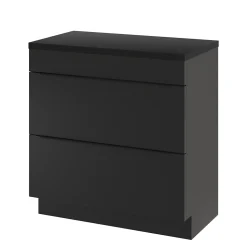 Meuble sous vasque à poser noir mat l.80 x H.82 x P.45 cm, GoodHome Imandra