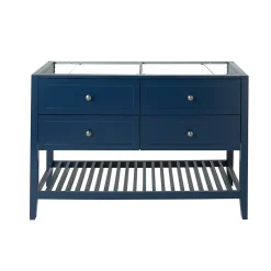 Meuble sous vasque à poser 4 tiroirs bleu mat l.120 x H.80 x P.45 cm, GoodHome Perma