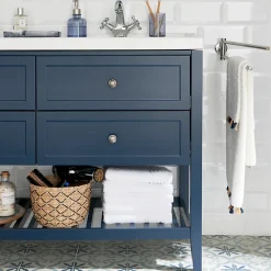 Meuble sous vasque à poser 4 tiroirs bleu mat l.120 x H.80 x P.45 cm, GoodHome Perma