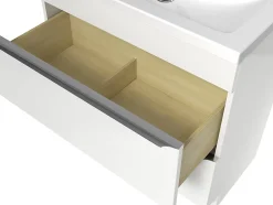 Meuble sous vasque à poser blanc brillant l.80 x H.82 x P.45 cm, GoodHome Imandra