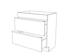 Meuble sous vasque à poser blanc brillant l.80 x H.82 x P.45 cm, GoodHome Imandra