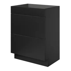 Meuble sous vasque à poser noir mat l.60 x H.82 x P.45 cm, GoodHome Imandra