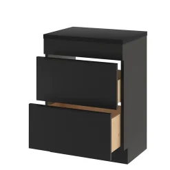 Meuble sous vasque à poser noir mat l.60 x H.82 x P.45 cm, GoodHome Imandra