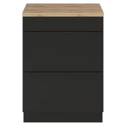 Meuble sous vasque à poser noir mat l.60 x H.82 x P.45 cm, GoodHome Imandra