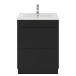 Meuble sous vasque à poser noir mat l.60 x H.82 x P.45 cm, GoodHome Imandra
