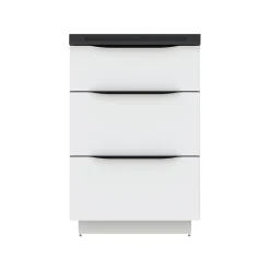 Meuble sous vasque à poser blanc brillant l.60 x H.88 x P.50 cm, Pamili