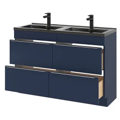 Meuble sous vasque à poser bleu nuit mat l.120 x H.82 x P.45 cm, GoodHome Imandra
