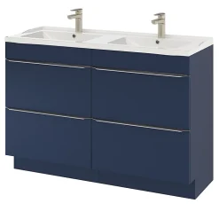 Meuble sous vasque à poser bleu nuit mat l.120 x H.82 x P.45 cm, GoodHome Imandra