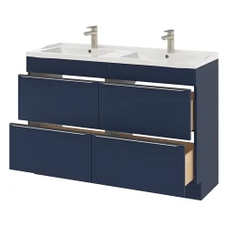 Meuble sous vasque à poser bleu nuit mat l.120 x H.82 x P.45 cm, GoodHome Imandra