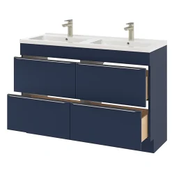 Meuble sous vasque à poser bleu nuit mat l.120 x H.82 x P.45 cm, GoodHome Imandra