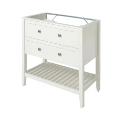 Meuble sous vasque à poser 2 tiroirs 1 niche blanc mat l.80 cm, GoodHome Perma