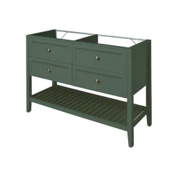 Meuble sous vasque à poser l.120 cm vert + plan de toilette effet marbre blanc Cadélia, GoodHome Perma