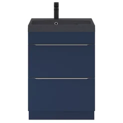 Meuble sous vasque à poser bleu nuit mat l.60 x H.82 x P.45 cm, GoodHome Imandra