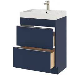 Meuble sous vasque à poser bleu nuit mat l.60 x H.82 x P.45 cm, GoodHome Imandra