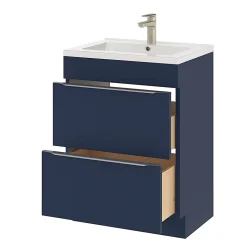 Meuble sous vasque à poser bleu nuit mat l.60 x H.82 x P.45 cm, GoodHome Imandra