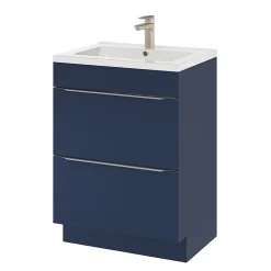 Meuble sous vasque à poser bleu nuit mat l.60 x H.82 x P.45 cm, GoodHome Imandra