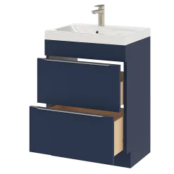 Meuble sous vasque à poser bleu nuit mat l.60 x H.82 x P.45 cm, GoodHome Imandra