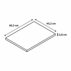 Meuble sous vasque à poser 2 tiroirs 1 niche placage chêne l.60 cm + plan de toilette placage chêne, GoodHome Perma