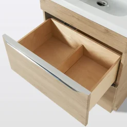 Meuble sous vasque à poser effet chêne l.60 x H.82 x P.45 cm, GoodHome Imandra