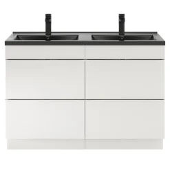 Meuble sous vasque à poser blanc brillant l.120 x H.82 x P.45 cm, GoodHome Imandra