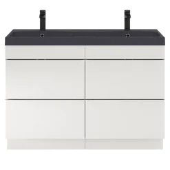 Meuble sous vasque à poser blanc brillant l.120 x H.82 x P.45 cm, GoodHome Imandra