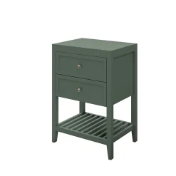 Meuble sous vasque à poser l.60 cm vert + plan de toilette, GoodHome Perma