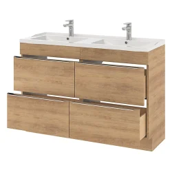 Meuble sous vasque à poser effet chêne l.120 x H.82 x P.45 cm, GoodHome Imandra