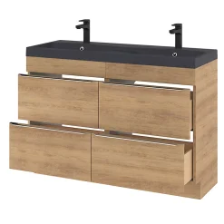 Meuble sous vasque à poser effet chêne l.120 x H.82 x P.45 cm, GoodHome Imandra