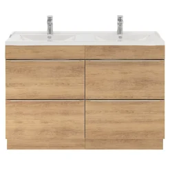 Meuble sous vasque à poser effet chêne l.120 x H.82 x P.45 cm, GoodHome Imandra