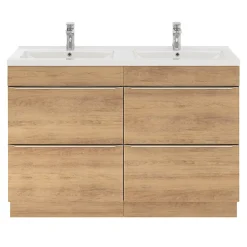 Meuble sous vasque à poser effet chêne l.120 x H.82 x P.45 cm, GoodHome Imandra