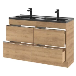 Meuble sous vasque à poser effet chêne l.120 x H.82 x P.45 cm, GoodHome Imandra